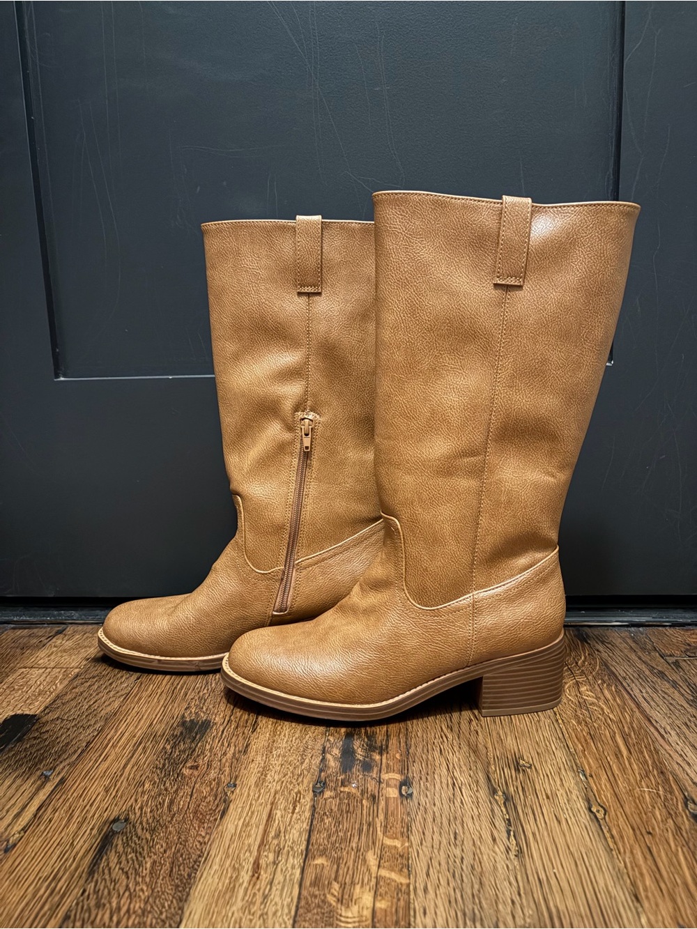 American Eagle tan tall wide calf boots